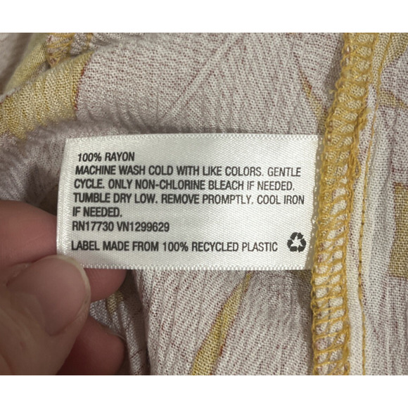 Knox Rose Womens Yellow Red Long Sun Dress L Flutter Sleeve Floral Cottage Core - Picture 8 of 12